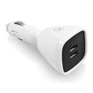  Capdase Dual USB Car Charger Joystick White (1 A) for iPhone/iPod/Smartphone (CAII-DJ02 )